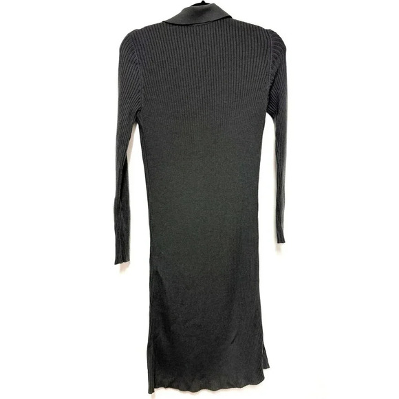 NWOT $1990 AKRIS Long Ribbed Cardigan Sweater - Collared Dress Virgin Wool - Picture 8 of 11